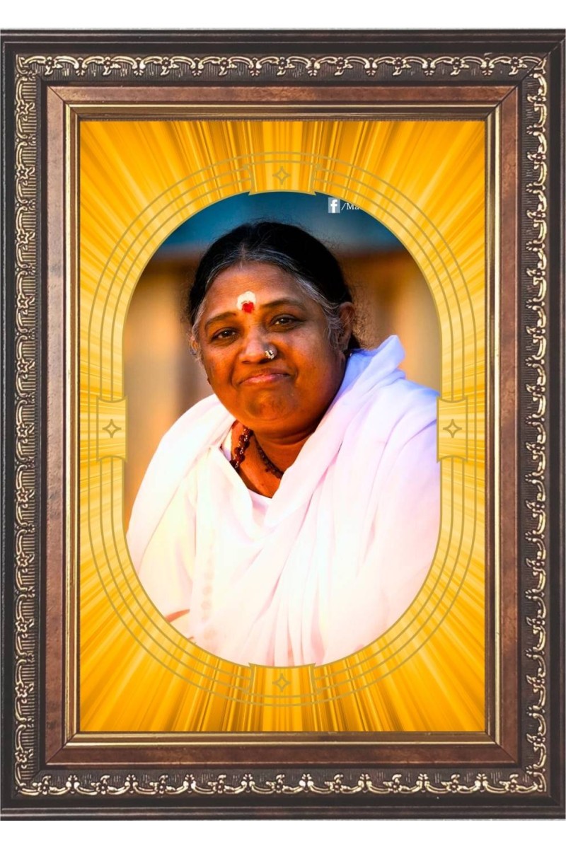  Mata Amritanandamayi  Photo Frame | 5X7 Inch Black Designer Wall & Table Frame | Perfect for Gifting & Home Decor