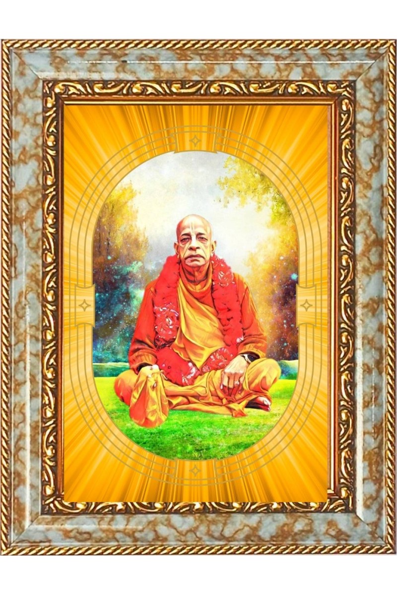  A.C. Bhaktivedanta Swami Prabhupada Photo Frame | 5X7 Inch Black Designer Wall & Table Frame | Perfect for Gifting & Home Decor