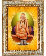  Shri Swami Samarth Photo Frame | 5X7 Inch Black Designer Wall & Table Frame | Perfect for Gifting & Home Decor