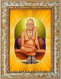  Shri Swami Samarth Photo Frame | 5X7 Inch Black Designer Wall & Table Frame | Perfect for Gifting & Home Decor