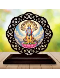Car Desk/Table Top Lord Vishnu Wooden Photo Stand Ã¢â‚¬â€œ 3x4 Inches, Compact & Stylish Spiritual Display For Car, Home & Office (Pack Of 1) (F19696)