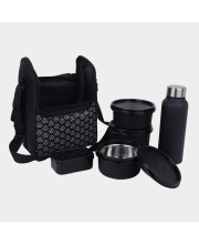 Steel Lunch Box, 4 Containers, 1 Bottle And 1 Bag