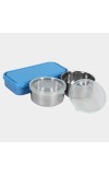 Steel Lunch Box - 2 Bowls, 1 Container, 1 Bag