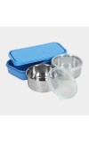 Steel Lunch Box - 2 Bowls, 1 Container, 1 Bag