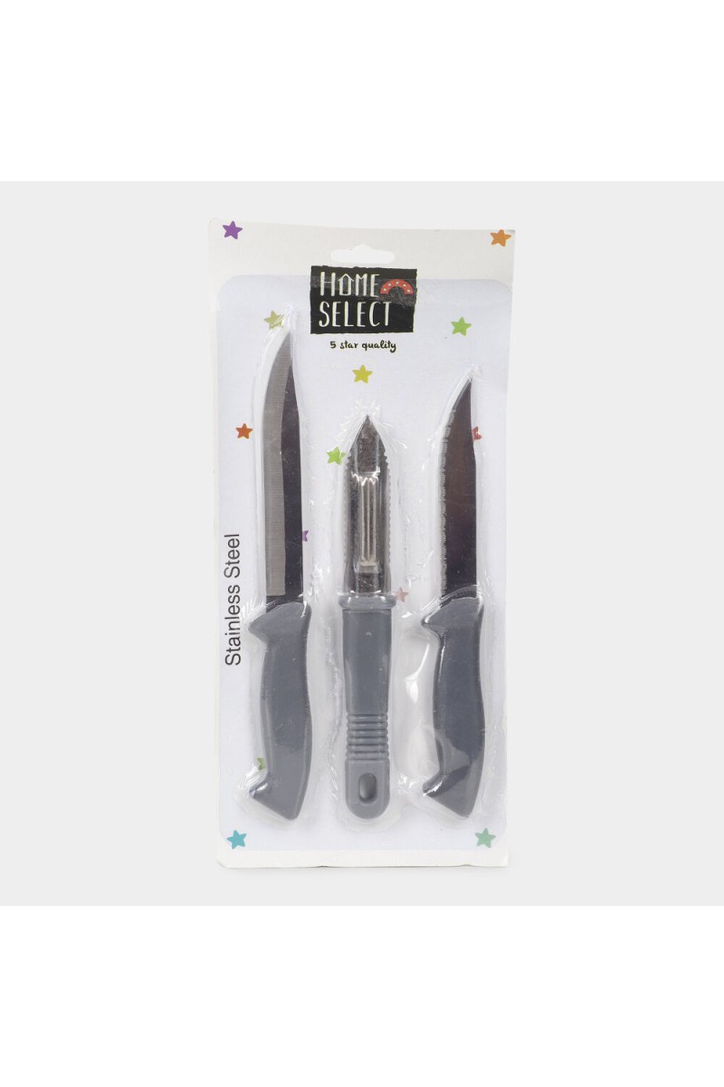 Steel Knife &amp; Peeler Set of 3