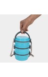 Plastic Lunch Box - 1 Container, 3 Steel Containers