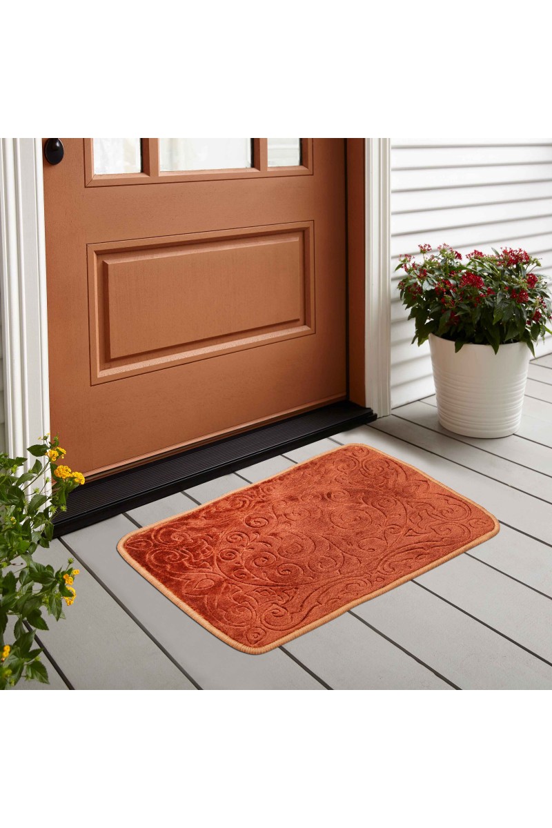 Home Beautiful                         Anti-Skid Brown Polyester Door Mat