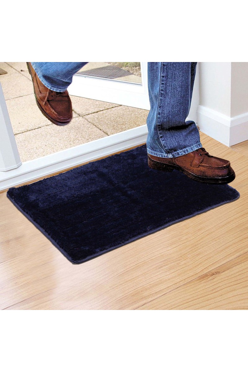 Home Beautiful                         Anti-Skid Blue Polyester Door Mat