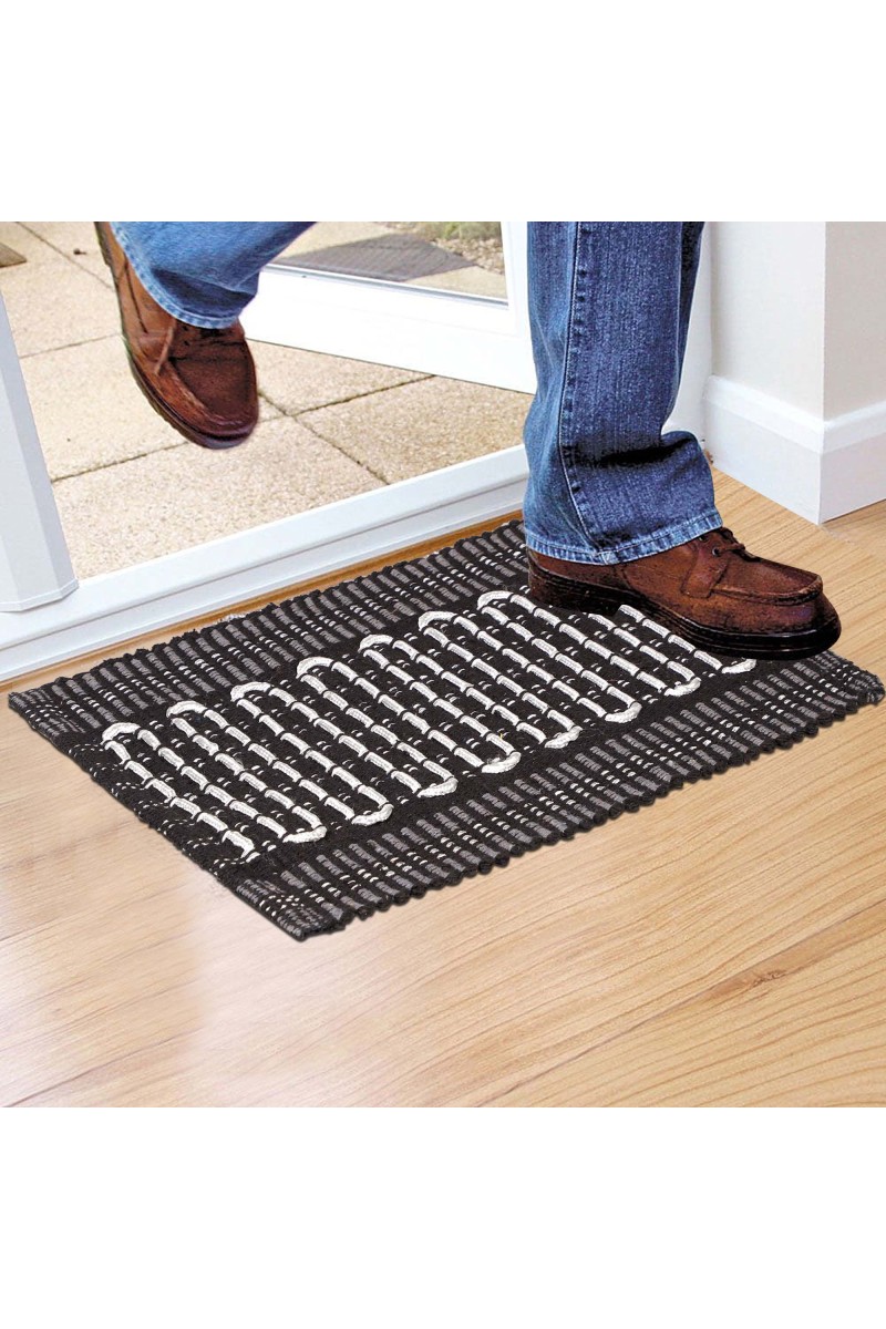 Home Beautiful                         Grey Polyester Cotton Door Mat