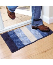 Home Beautiful                         Anti-Skid Blue Polyester Door Mat