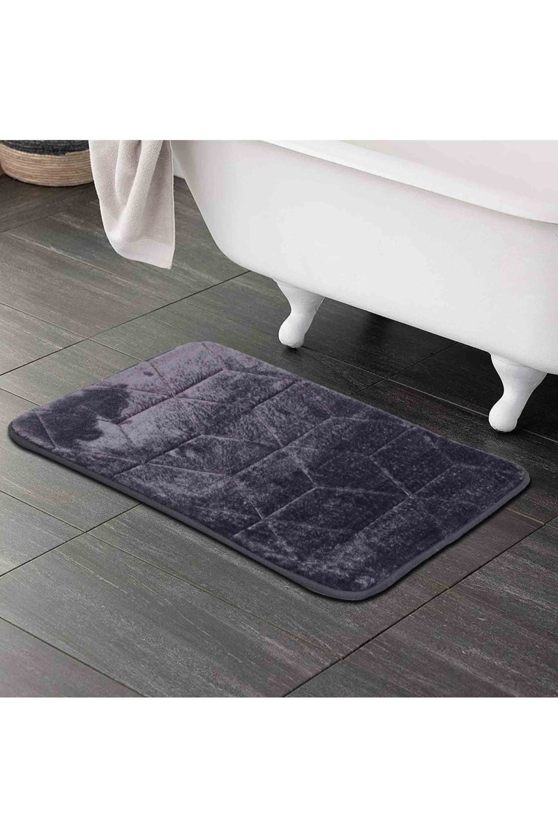 Home Beautiful                         Dark Blue Microfiber Bath Mat