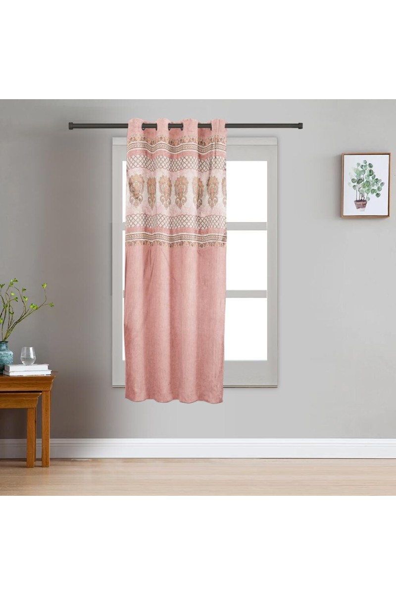 Home Beautiful                         5ft. Soft Dusty Rose Pink Jacquard Eyelet Curtains