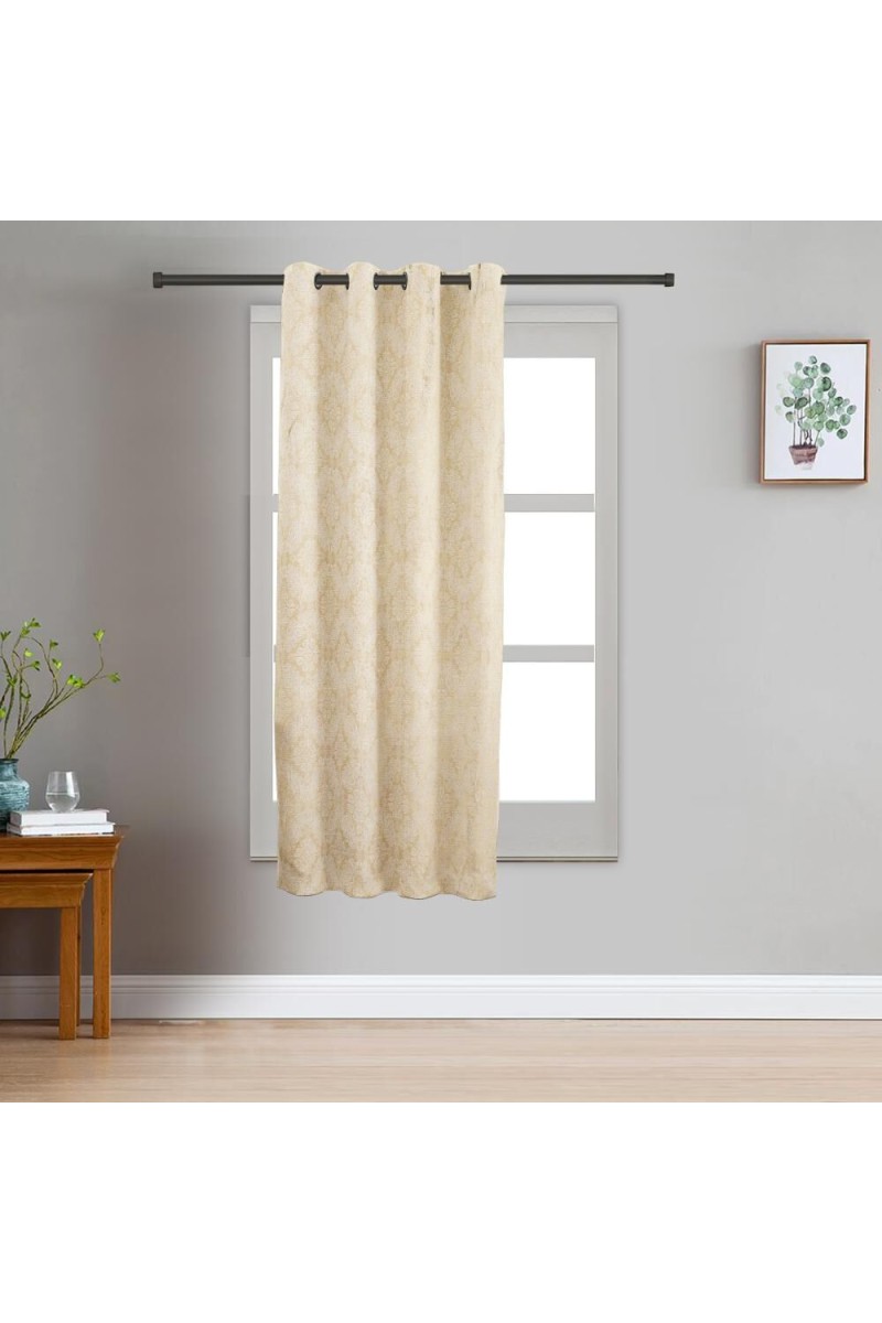 Home Beautiful                         5ft. Beige Printed Eyelet Curtains