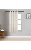 Home Beautiful                         5ft. Soft Cream Embossed Eyelet Window Curtains