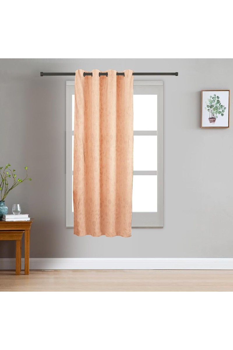 Home Beautiful                         5ft. Rust Embossed Eyelet Window Curtains