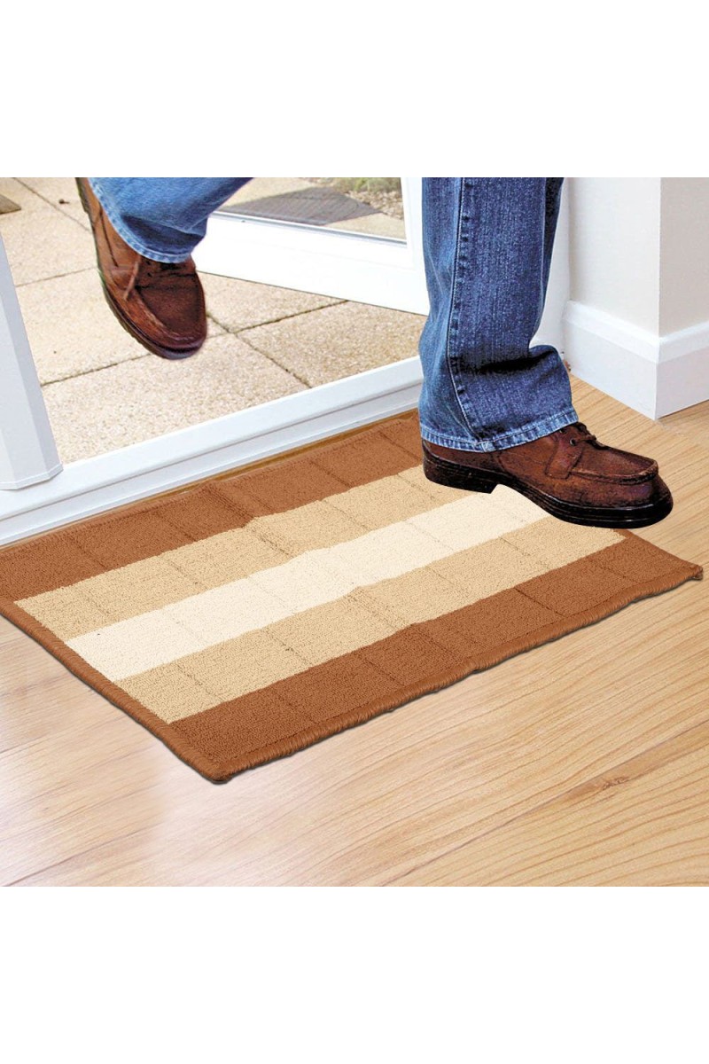 Home Beautiful                         Anti-Skid Brown Polyester Door Mat