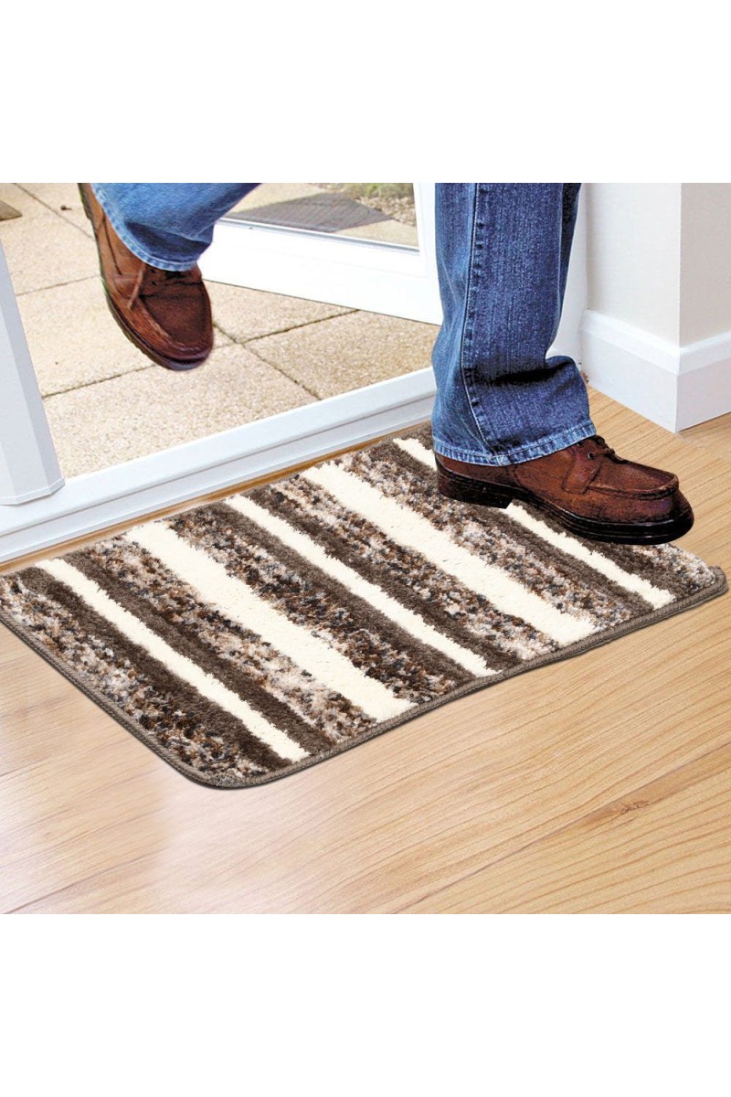 Home Beautiful                         Anti-Skid Beige Polyester Door Mat