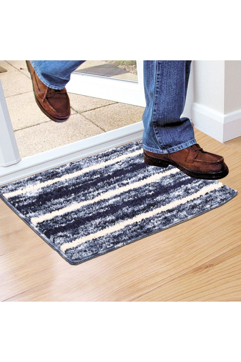 Home Beautiful                         Anti-Skid Blue Polyester Door Mat