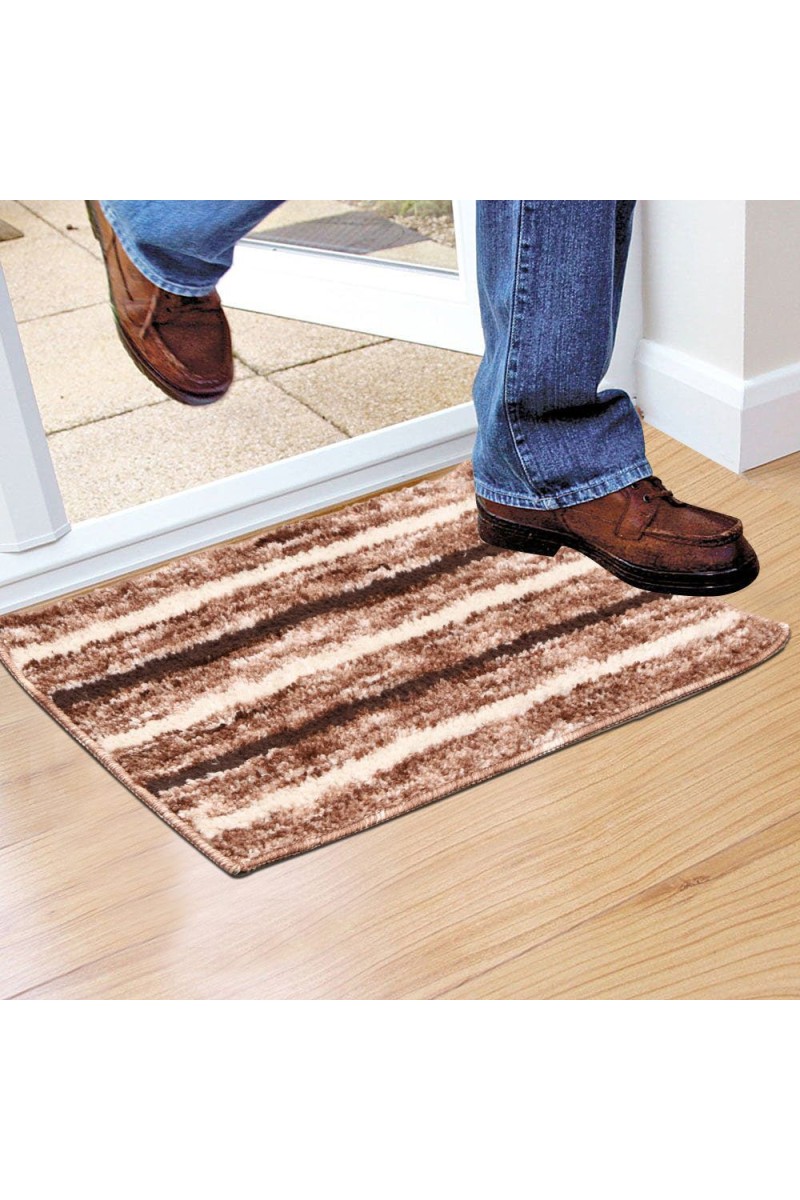 Home Beautiful                         Anti-Skid Brown Polyester Door Mat