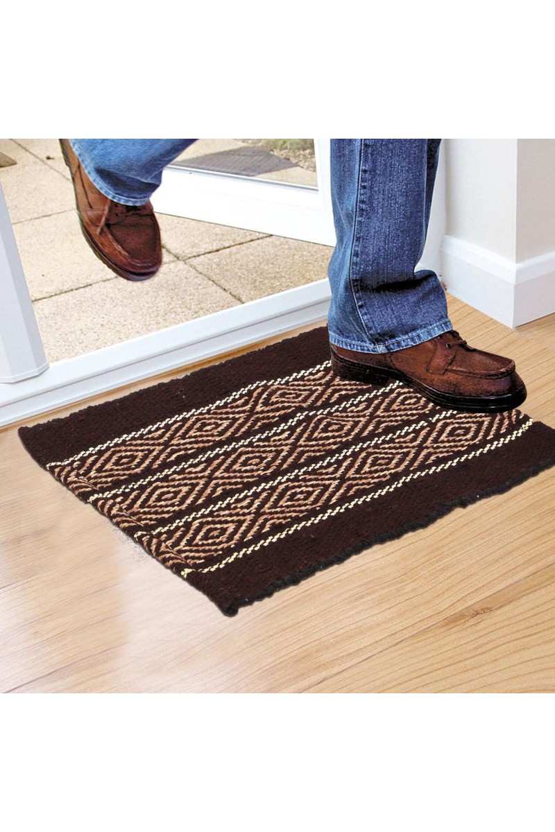 Home Beautiful                         Brown Polyester Cotton Door Mat