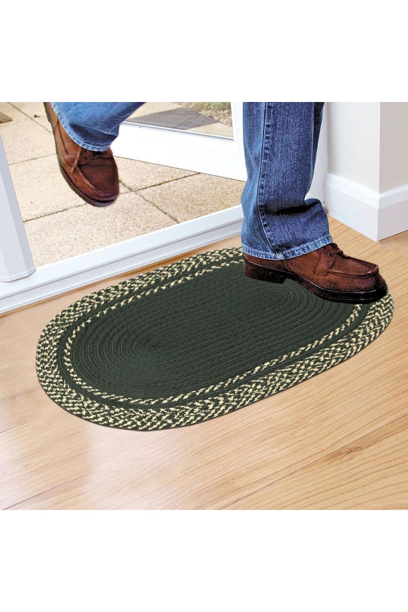 Home Beautiful                         Green Polyester Cotton Door Mat