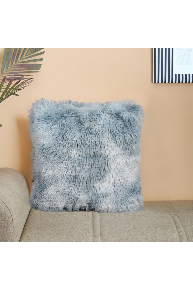 Home Beautiful                         Grey Fur Polyester Cushion
