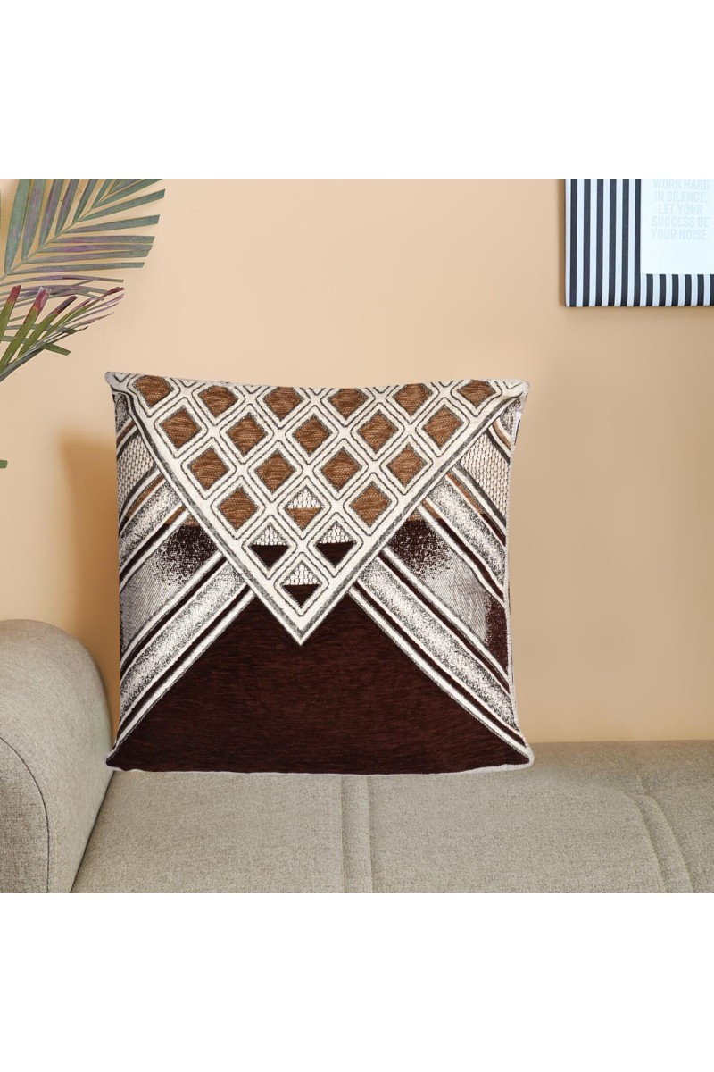 Home Beautiful                         Brown Microfiber Cushion Cover