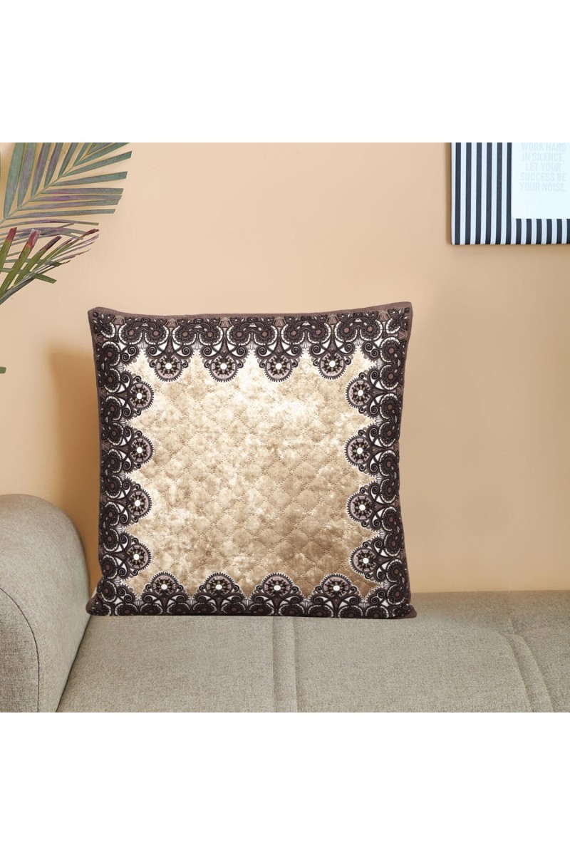 Home Beautiful                         Brown Microfiber Cushion Cover