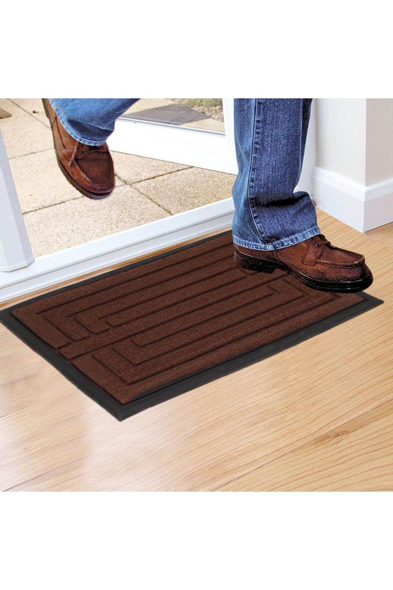 Home Beautiful                         Anti-Skid Brown Rubber Door Mat
