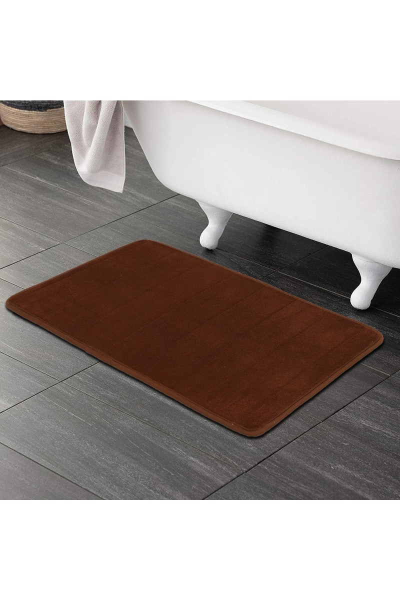 Home Beautiful                         Anti-Skid Brown Polyester Bath Mat