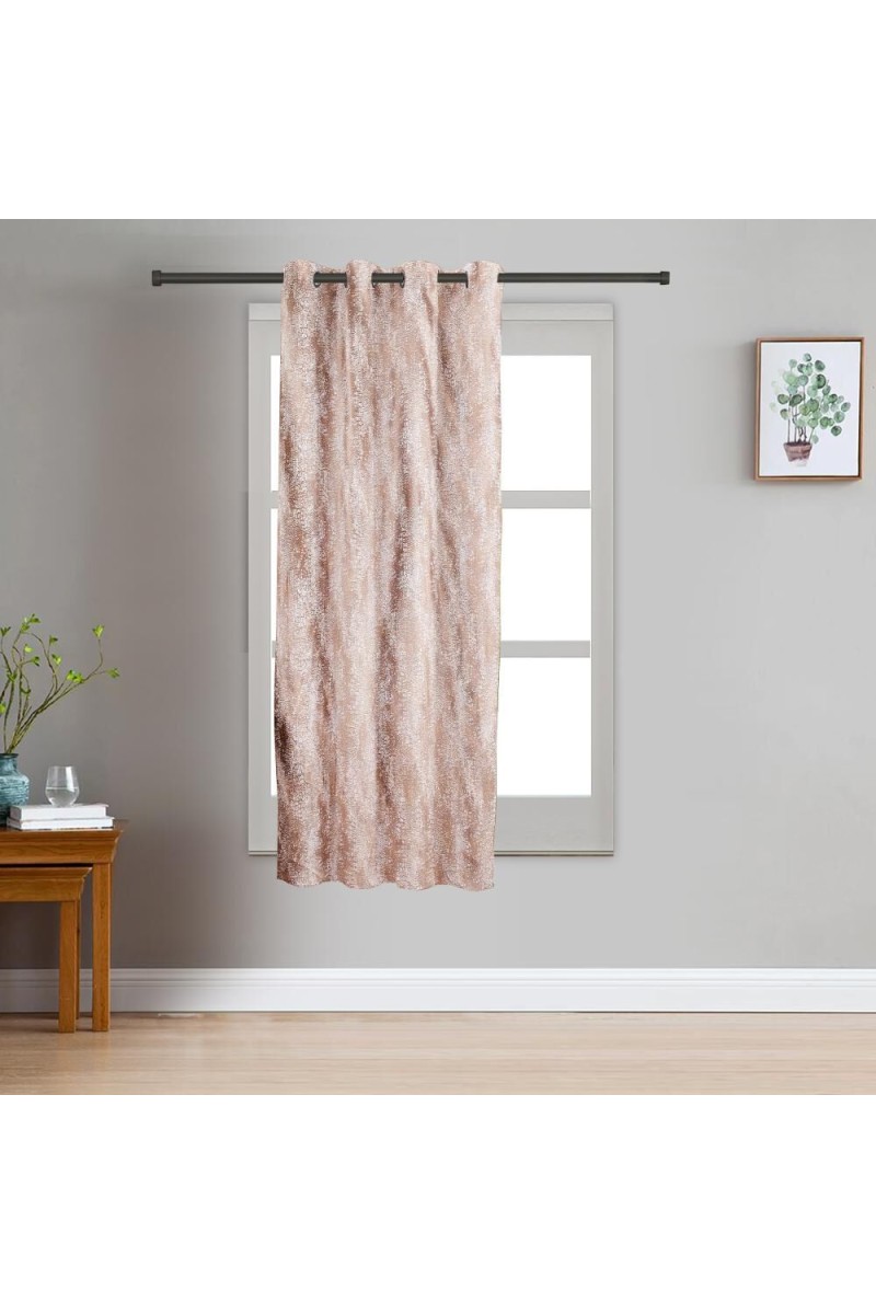 Home Beautiful                         5ft. Brown Printed Eyelet Curtains