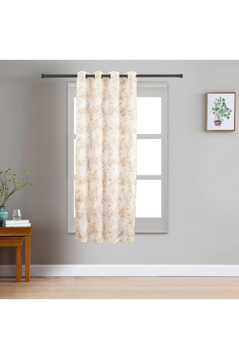 Home Beautiful                         5 ft. Beige Polyester Curtain