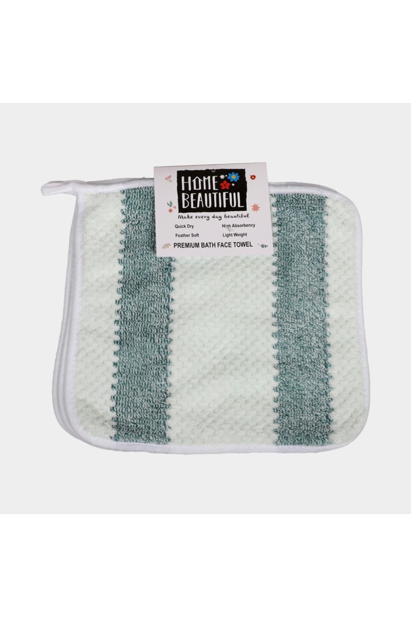 Home Beautiful                         250 GSM Green Microfiber Face Towel