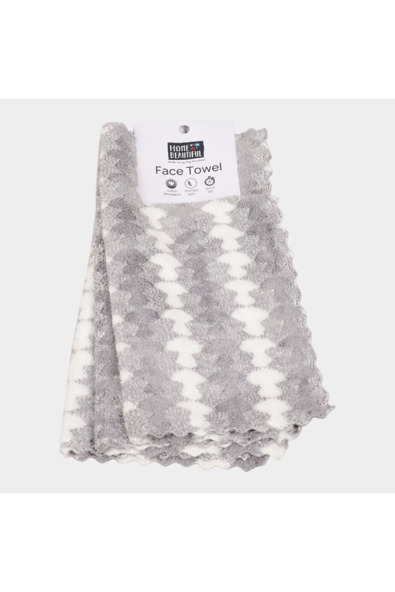 Home Beautiful                         220 GSM Grey Polymide Face Towel