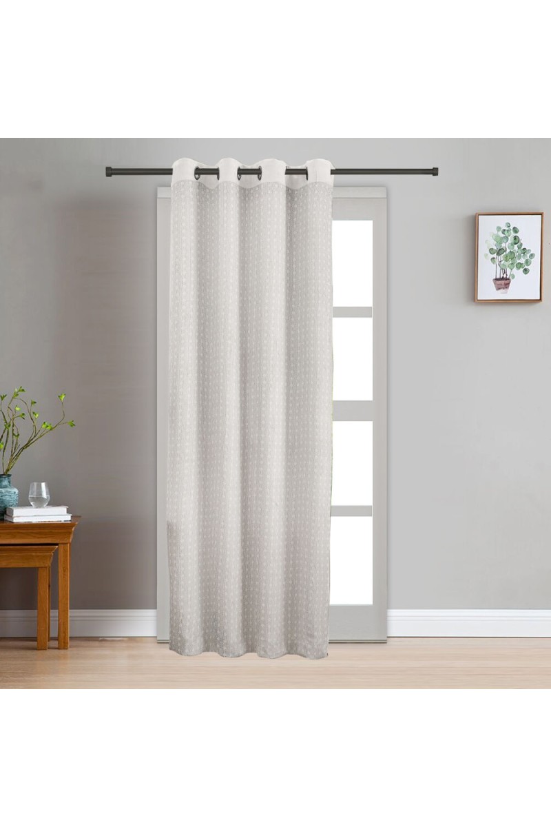 Home Beautiful                         7 ft. Cream Polyester Curtain
