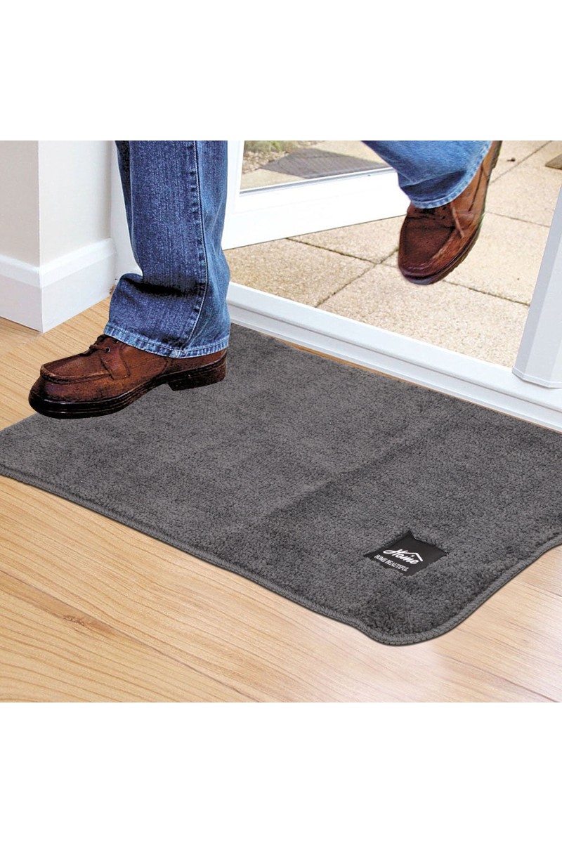 Home Beautiful                         Anti-Skid Grey Microfiber Door Mat