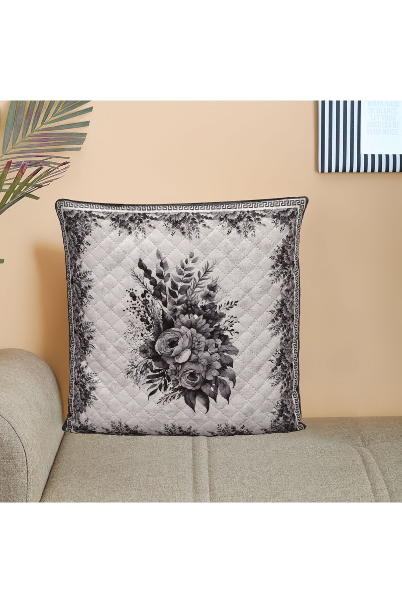 Home Beautiful                         Grey Polyester Cushion Cover