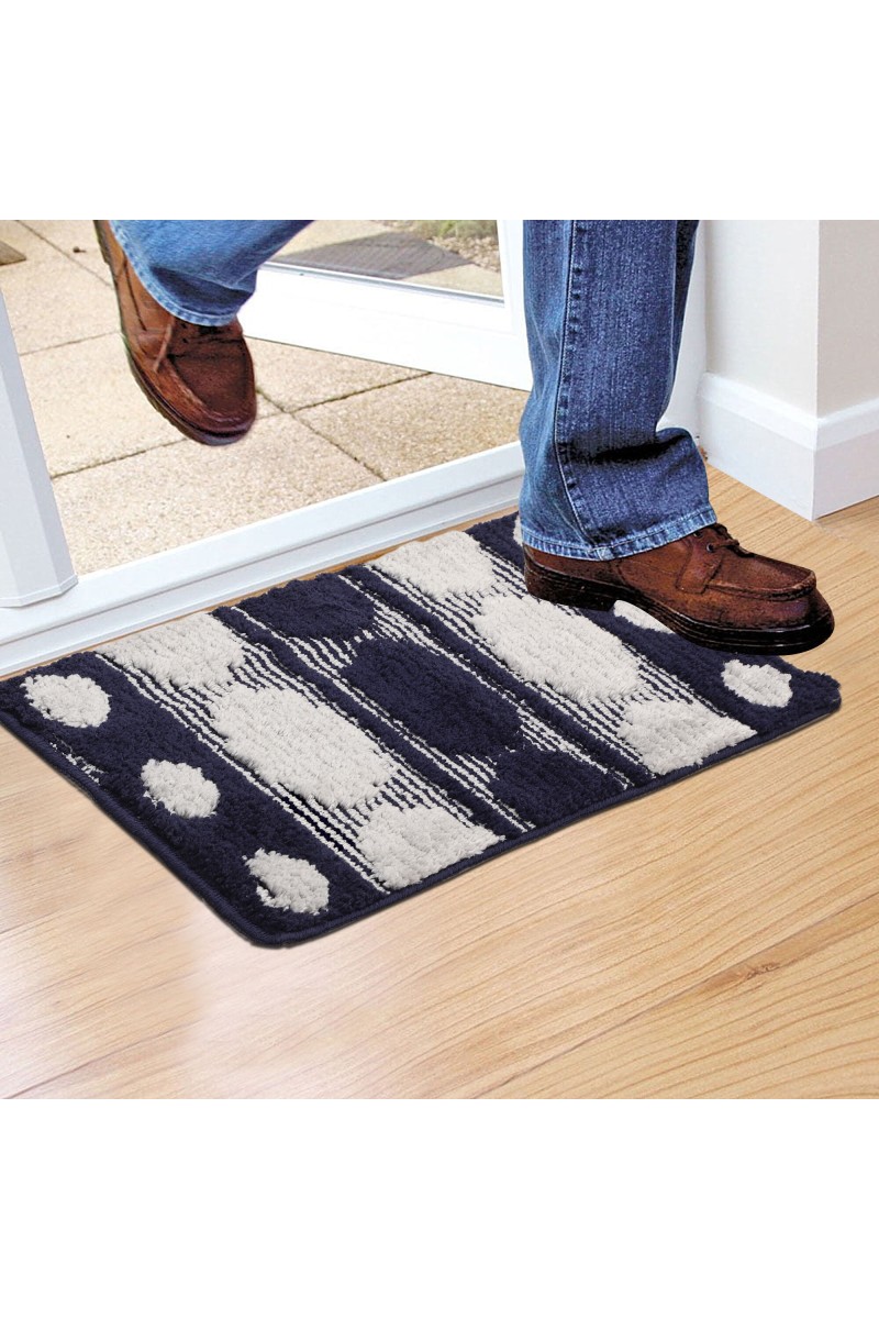 Home Beautiful                         Anti-Skid Blue Polyester Door Mat