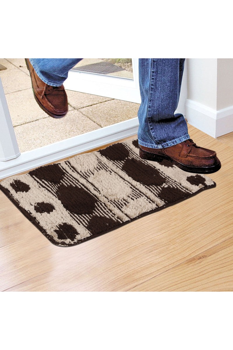 Home Beautiful                         Anti-Skid Brown Polyester Door Mat