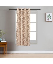 Home Beautiful                         5ft. Soft Beige Printed Eyelet Curtains