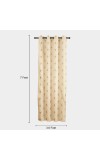 Home Beautiful                         7ft. Beige Printed Eyelet Window Curtains