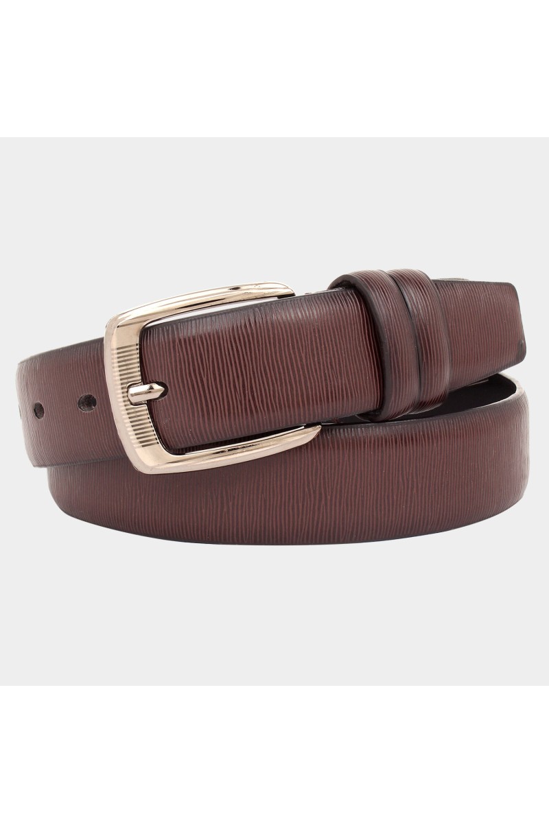 Black Tie                         Men's Brown Polyurethane Formal Belt