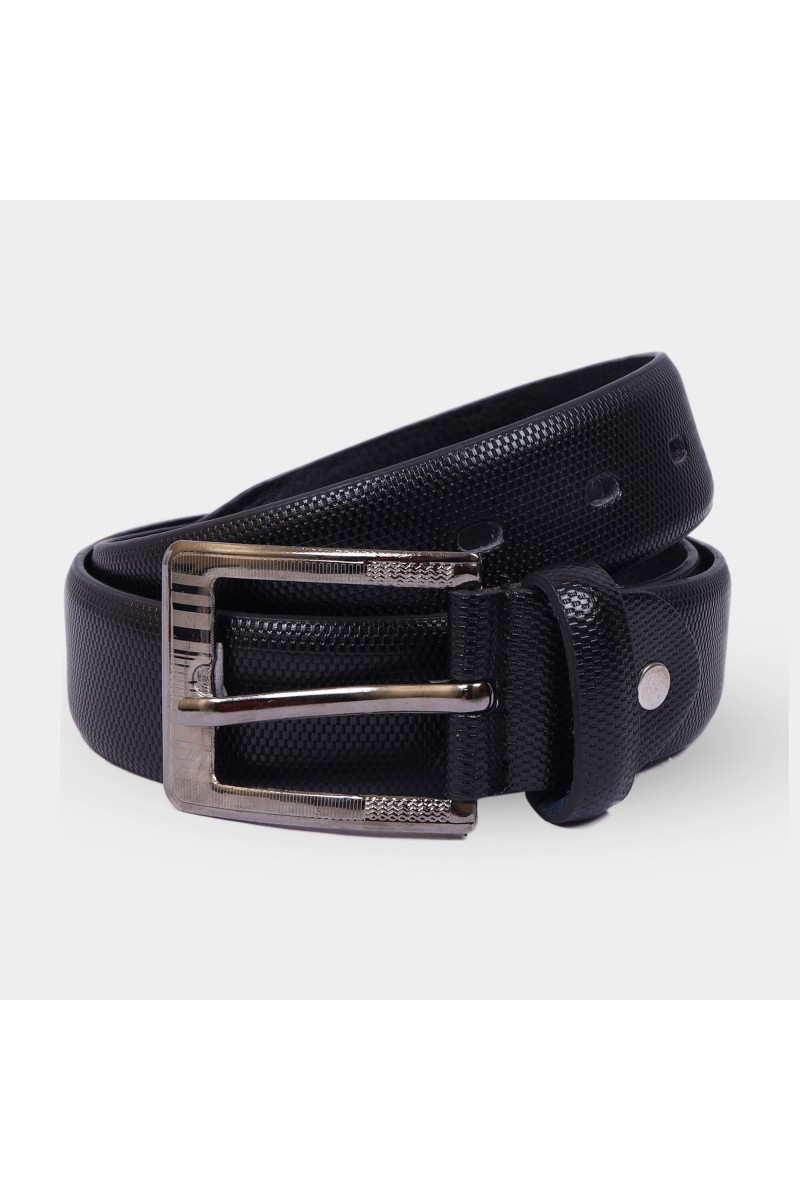Black Tie                         Men's Black Polyurethane Formal Belt
