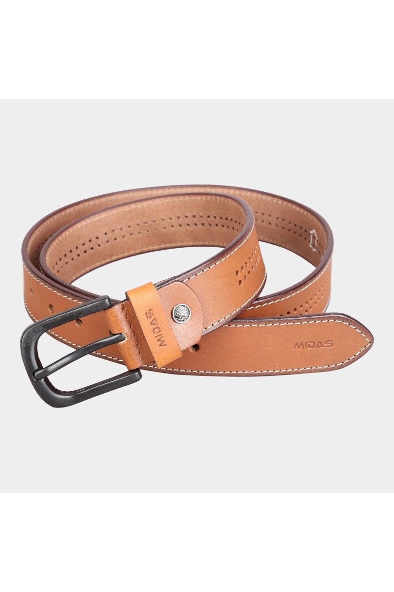 Black Tie                         Men's Tan Polyurethane Casual Belt