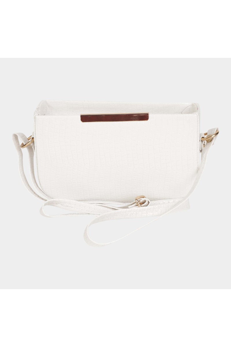 Lucky Charm                         Women's White Polyurethane Sling Bag