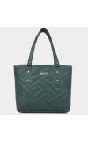 Lucky Charm                         Women's Dark Green Polyurethane Tote Bag