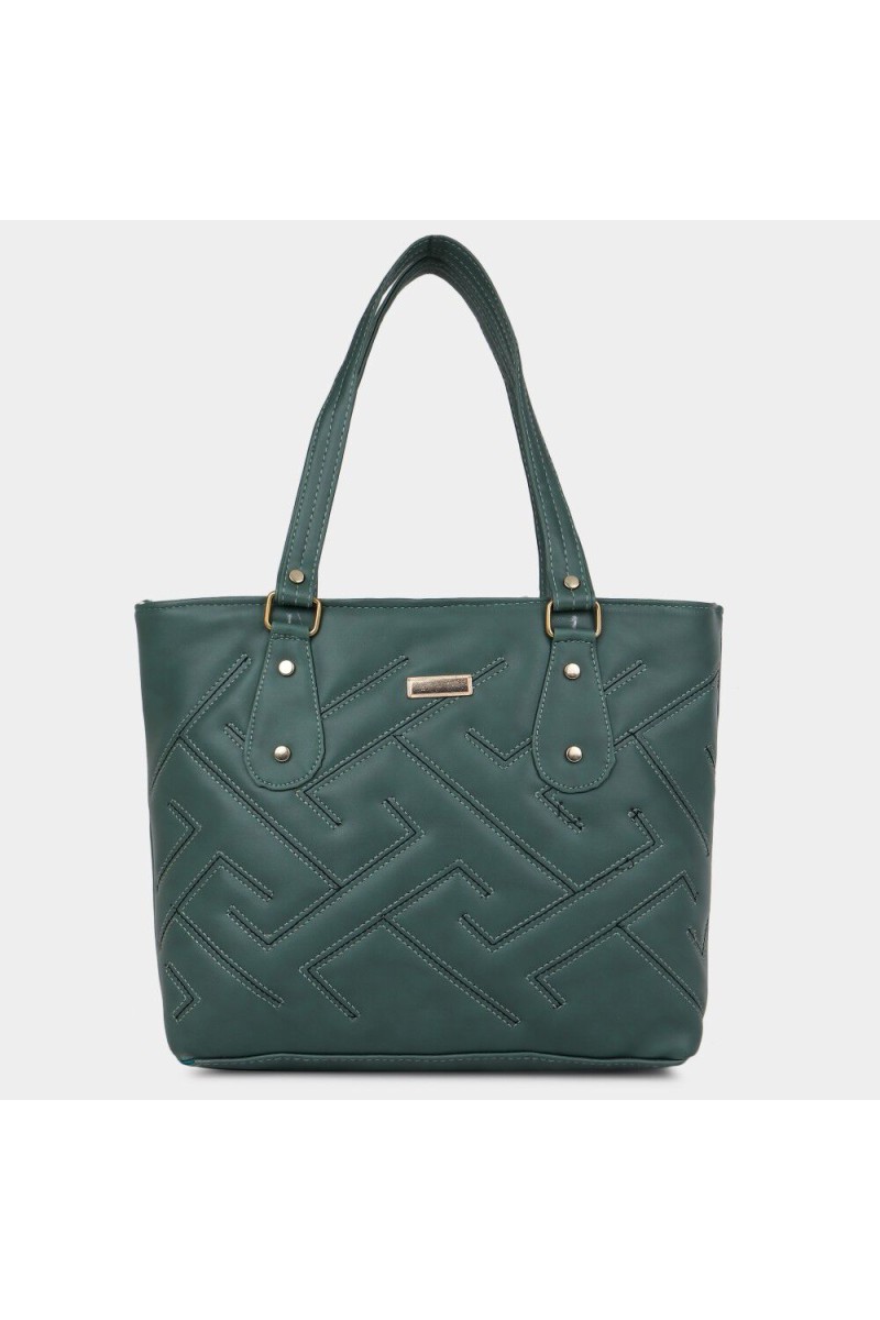 Lucky Charm                         Women's Dark Green Polyurethane Tote Bag