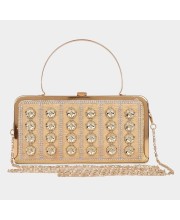 Lucky Charm                         Women's Golden Polyurethane Clutch Bag