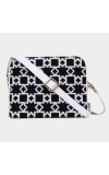 Lucky Charm                         Women's Black &amp; White Polyurethane Sling Bag