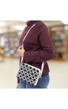 Lucky Charm                         Women's Black &amp; White Polyurethane Sling Bag